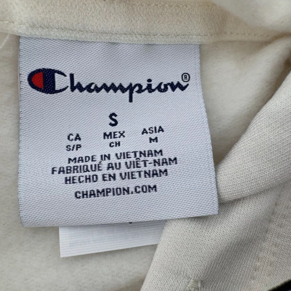 Champion Hoodie Sweatshirt Cropped Sz S Soft Touch Gym Minimalist White Casual‌ - Picture 6 of 11